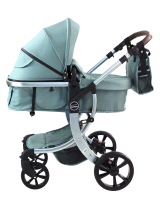 Коляска трансформер Aimile Silver (колёса PU, капюшон XXL, утеплённый конверт) Изумрудный, черный диск FTS-15