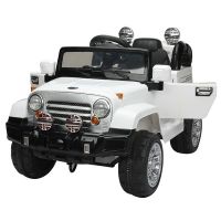 Джип электромобиль (NEW) JJ245 колесо EVA, Экокожа (Белый White)