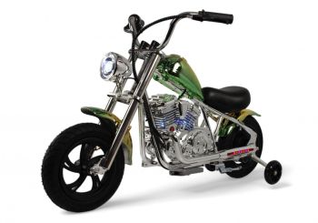 Детский электромотоцикл M777ML-B зеленый хром