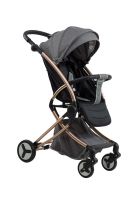 Коляска детская прогулочная Aimile Summer Gold серо-черный, белые диски, FPG-2