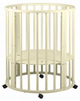 Кровать трансформер 8 в 1 Круг/Овал (слоновая кость)