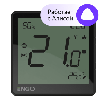 Универсальный терморегулятор, черный, с модулем Zigbee, 230 В ENGO (EONE-230B)