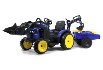 Детский электромобиль экскаватор-погрузчик A777MP синий