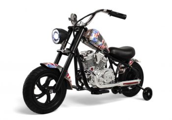 Детский электромотоцикл M777ML черный (флаг)