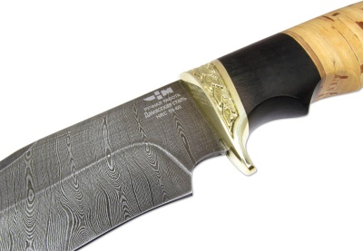 Нож ручной работы Ножемир Россия из дамасской стали АКУЛА (8601)д