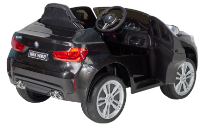 Детский электромобиль (2020) BMW X6M JJ29 (12V, колесо EVA, экокожа) чёрный