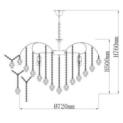 Люстра Бриз 8*60W E27 220 V (111014608)