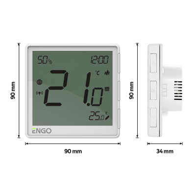 Универсальный терморегулятор, белый, с модулем Zigbee, 230 В ENGO (EONE-230W)