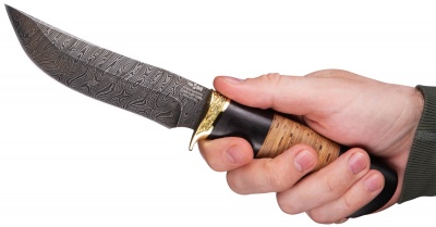 Нож ручной работы Ножемир Россия из дамасской стали ОРЛАН (8784)д