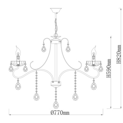 Люстра Свеча 5*60W E14 220 V (683014105)