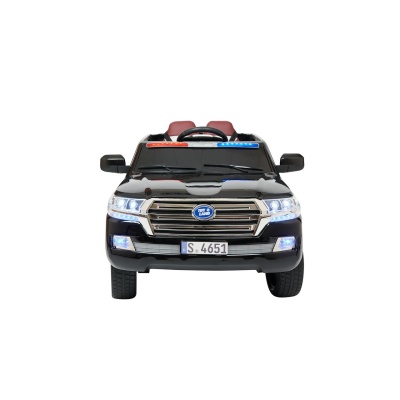 Электромобиль Джип Land Cruiser Police YBH 4651 4x4 с сиреной (чёрный краска)