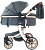 Коляска трансформер Aimile Gold (колёса PU, капюшон XXL, утеплённый конверт) Графит, золотой диск