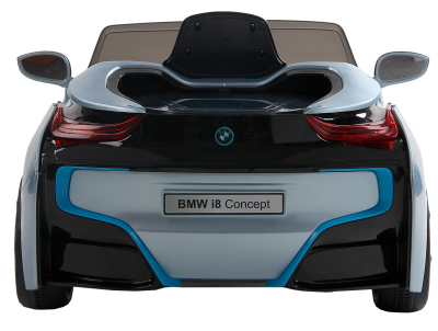 Электромобиль JЕ168 BMW i8 (лицензия, 12V, металлик, экокожа) синий