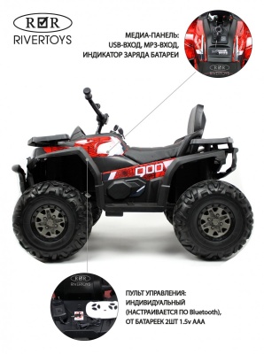 Детский электроквадроцикл H999HH красный Spider
