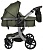 Коляска трансформер Aimile Silver (колёса PU, капюшон XXL, утеплённый конверт) Хаки, черный диск