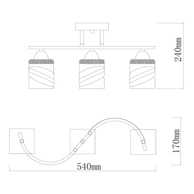 Люстра Тетро 3*60W E27 220 V (673016903)