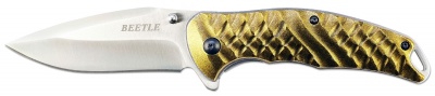 Нож полуавтоматический с металлической рукоятью и клипсой Чёткий расклад Beetle A-145