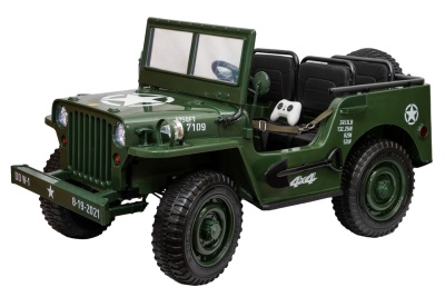 Электромобиль Jeep Willys YKE 4137 4x4 (армия зелёный)