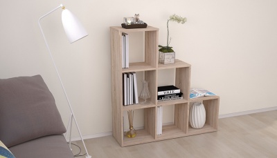 Стеллаж Polini Home Smart Каскадный 6 секций дуб