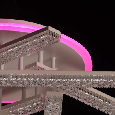 Люстра (пульт) Оскар 8X10W+22W RGB LED 220 V (510012208)