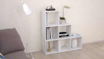 Стеллаж Polini Home Smart Каскадный 6 секций белый