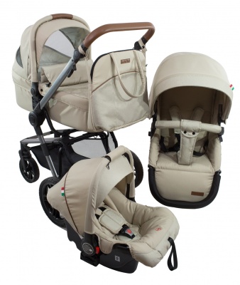 Коляска модульная 3в1 Farfello Zuma Trio Comfort бежевый