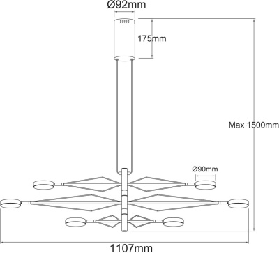 Люстра Гэлэкси 36W LED 220V (632017206)