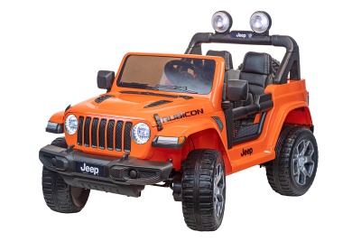 Электромобиль Джип Jeep Rubicon 4x4 (оранжевый)