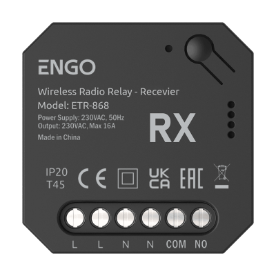Беспроводное реле 868 МГц, 230 В ENGO (ETR-868)