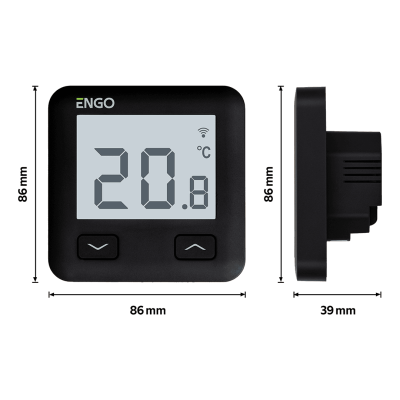 Wi-Fi терморегулятор с MODBUS, 230В, встраиваемый, черный ENGO (E10-MBUSB)