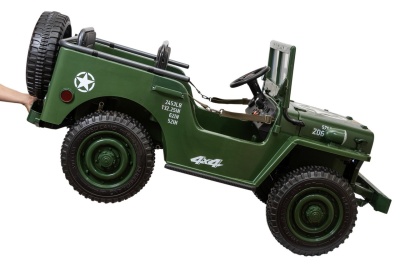 Электромобиль Jeep Willys YKE 4137 4x4 (армия зелёный)