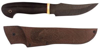 Нож ручной работы Ножемир Россия из дамасской стали КОРШУН (0093)д