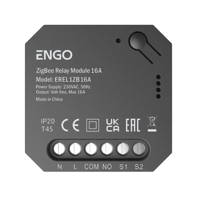 Реле ZigBee, 1x16A, выход NO-COM ENGO (EREL-16ZB)