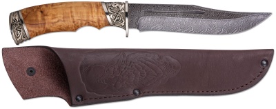 Нож ручной работы Ножемир Россия из дамасской стали БЕРИНГ (3137)д