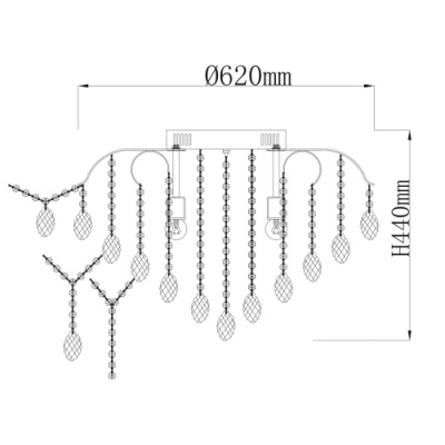 Люстра (пульт) Бриз 6*60W E27+6*3W LED 220 V (111014712)