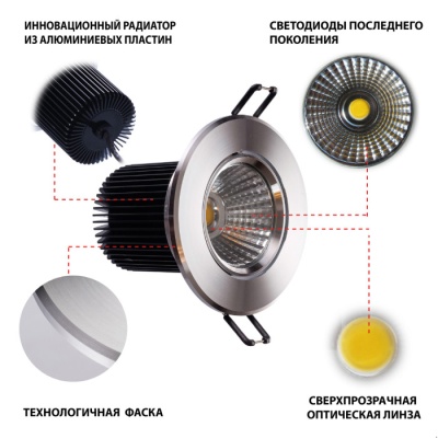 Светильник Круз 1*7W LED 220 V (637013901)