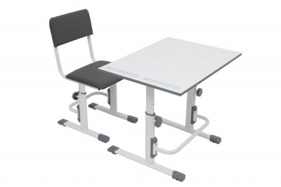 Растущая парта-трансформер Polini kids Simple М1 75х55 см белый-серый