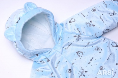 Комбинезон "Мишка", арт.180 (весна, осень, лето ( t до +20 С)). голубой р.68