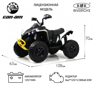 Детский электроквадроцикл BRP Can-Am Renegade (Y333YY) белый