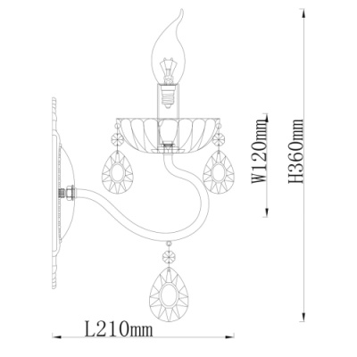 Бра Свеча 1*60W E14 220 V (683024301)