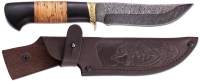 Нож ручной работы Ножемир Россия из дамасской стали ОРЛАН (8784)д