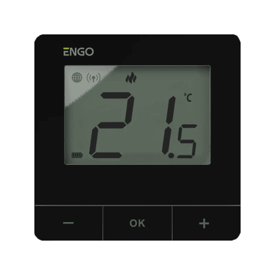 Беспроводной терморегулятор управляемый через интернет, Wi-Fi, на батарейках, черный ENGO (E20i-B)