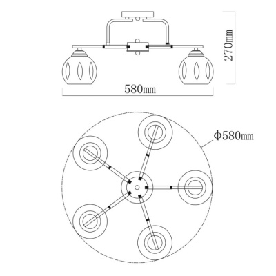 Люстра Альфа 5*60W E27 220V (324017805)