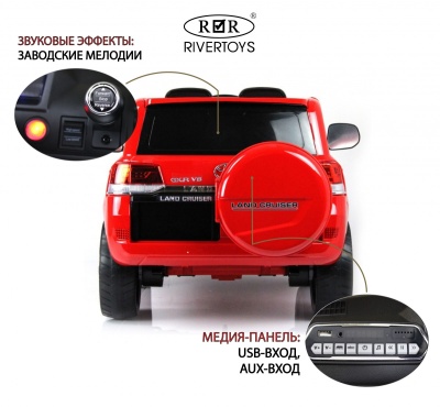 Детский электромобиль Toyota Land Cruiser 200 (JJ2022) красный глянец