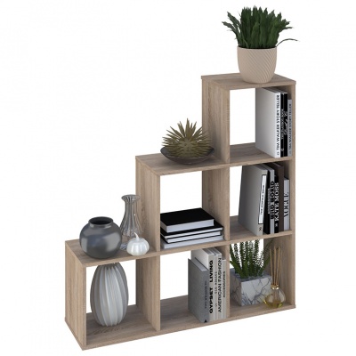 Стеллаж Polini Home Smart Каскадный 6 секций дуб