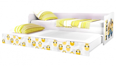 Кровать детская выдвижная Polini kids Fun 4200 Миньоны, желтый