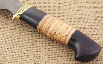 Нож булатный нескладной ручной работы Ножемир СКАЛА (3976)б в кожаном чехле