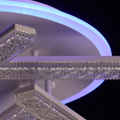 Люстра (пульт) Оскар 6X10W+22W RGB LED 220 V (510012106)