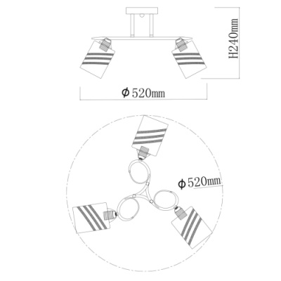 Люстра Олимпия 3*60W E27 220 V (106010403)