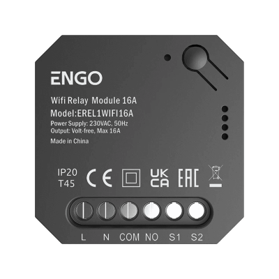 Реле WIFI, 1x16A, выход NO-COM ENGO (EREL-16WIFI )